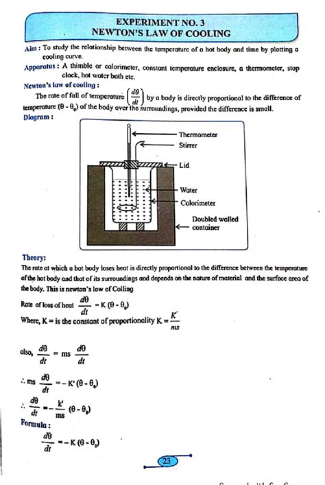 Newton S Law Of Cooling Experiment Study Page