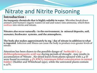 Nitrate And Nitrite Poisoning