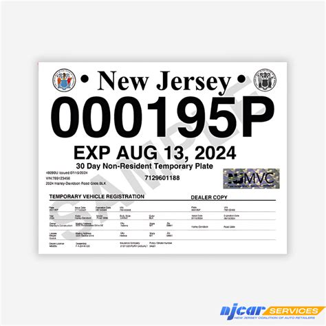 Nj Temp Tag Paper Njcar Services Nj Temp Tag Paper Njcar Services
