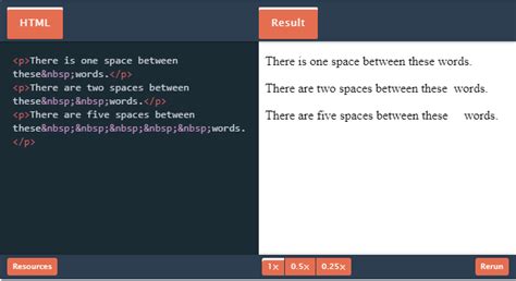 Non Breaking Space in HTML