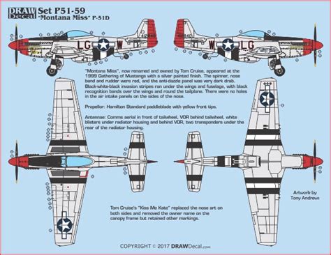 North American P 51 D Montana Miss Gathering Of Mustangs And Legends Draw Decal 44 P51 59