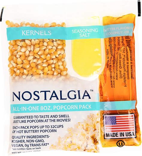 Nostalgia Best Tasting Premium 4 Ounce Popcorn Oil Seasoning Salt All In One Packs 24 Count Nostalgia Best Tasting Premium 4 Ounce Popcorn Oil Seasoning Salt All In One Packs 24 Count
