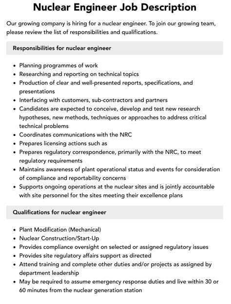 Nuclear Engineer Job Description Youtube
