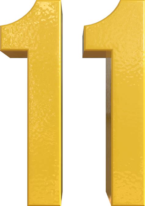 Number 11 Yellow Metal Paint 3D Render 16652959 Png