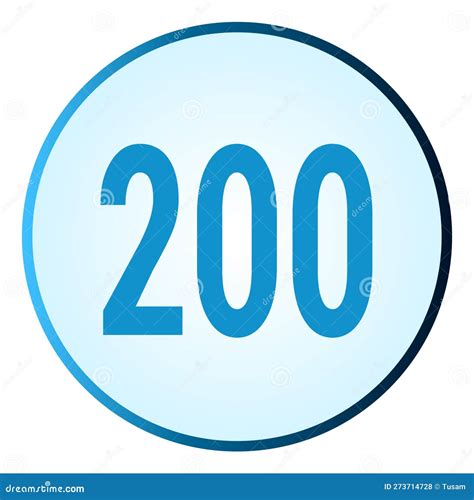 Number 200 Symbol Or Logo With Round Frame In Blue Gradient Color Stock Number 200 Symbol Or Logo With Round Frame In Blue Gradient Color Stock