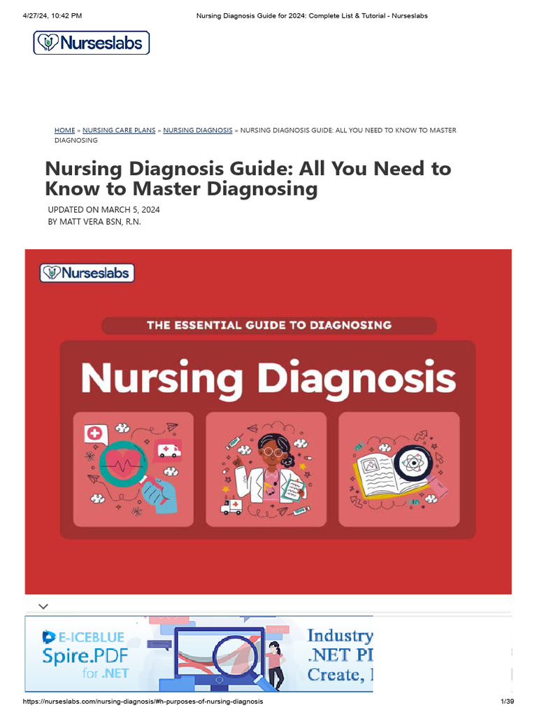 Nursing Diagnosis Guide For 2021 Complete List Tutorial Nurseslabs