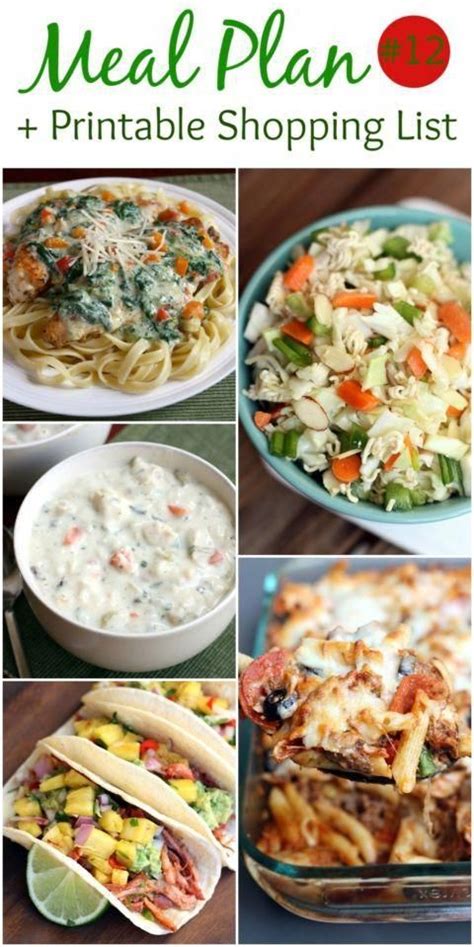 Nutrition University Of Arizona Journalofnutrition Week Meal Plan