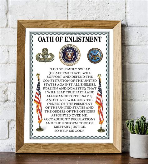 Oath Of Enlistment Oath Of Commissioned Officer Personalized Army Gift