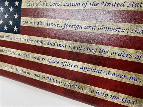 Oath Of Enlistment With Distressed Flag Recognitions Home Of Morgan