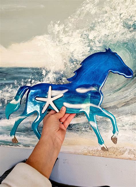 Ocean Wave Horse Beach Horse Wall Art Coastal Decor Horse Wall Decor Beach House Decor Coastal Horse Picture Coastal Home Decor Art Etsy