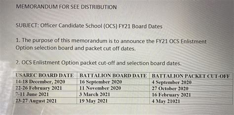 Ocs Board Dates For The Entire Fy2021 For Usarec I See People Having A Ocs Board Dates For The Entire Fy2021 For Usarec I See People Having A