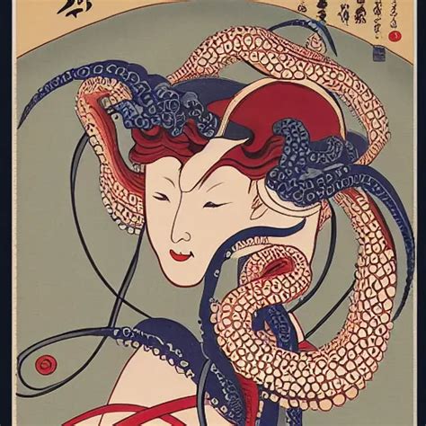 Octopus Woman Ukiyo E Style Stable Diffusion Openart