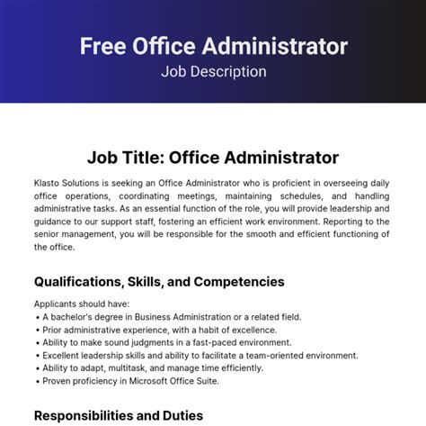 Office Administrator Job Description Updated For 2026