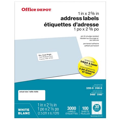 Office Depot Address Label Template In 2020 With Images For Office