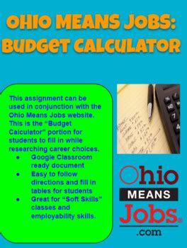 Ohio Means Jobs Budget Calculator By The Vintage Apple Tpt Ohio Means Jobs Budget Calculator By The Vintage Apple Tpt