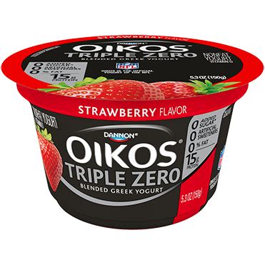 Oikos Triple Zero Greek Yogurt Strawberry 5 3Oz Wholesale Danone Food Service