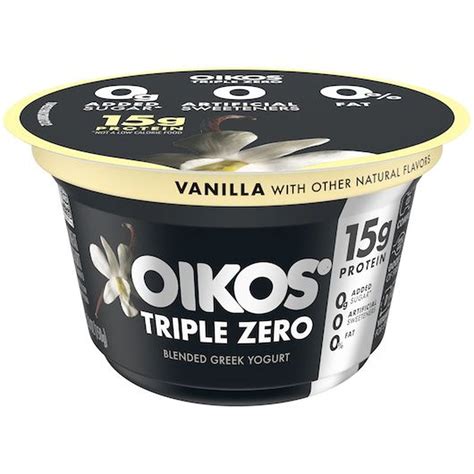 Oikos Triple Zero Vanilla Yogurt 5 3 Ounce 12 Per Case