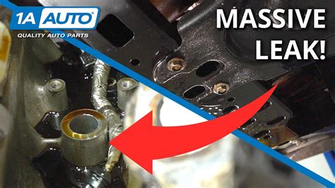 Oil Leak Under Car Or Truck Lots Of Oil In Engine Compartment Easily Fix Your Oil Filter Housing