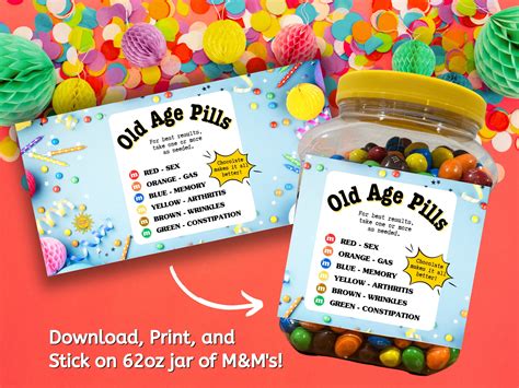 Old Age Pills Printable Label Etsy