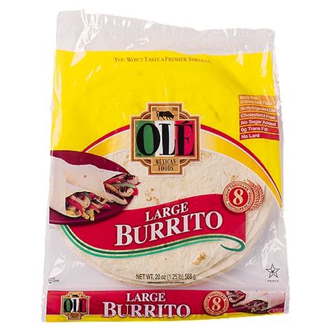 Ole Mexican Foods Flour Tortillas Burrito Extra Large 8 Ea