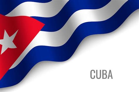 Ondeando La Bandera De Cuba Vector Premium