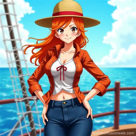 One Piece Anime Style Nami Portrait Stable Diffusion Online