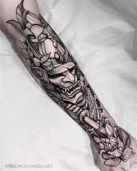 Oni Mask Tattoo Sleeve
