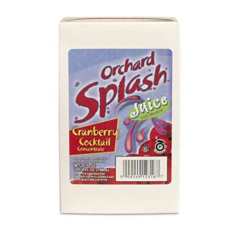 Orchard Splash Cranberry Cocktail 10% Juice Based Concentrate, 25Oz (12 ...