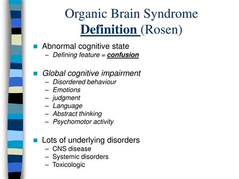 Organic Brain Syndrome Explained