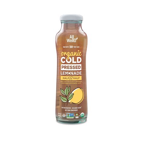 Organic Cold Pressed Half Iced Tea Half Lemonade 6 Or 12 Pk Allwello Organic Cold Pressed Juice