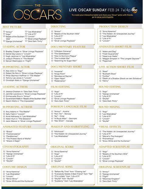 Oscar 2024 Printable Ballot Oscar 2024 Printable Ballot