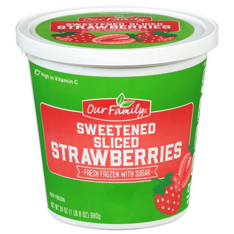 Our Family Strawberries Sweetened Sliced 24 Oz Delivery Or Pickup Near Me Instacart