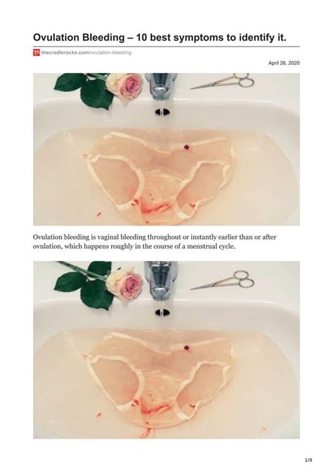 Ovulation Bleeding 10 Best Symptoms To Identify It Pdf