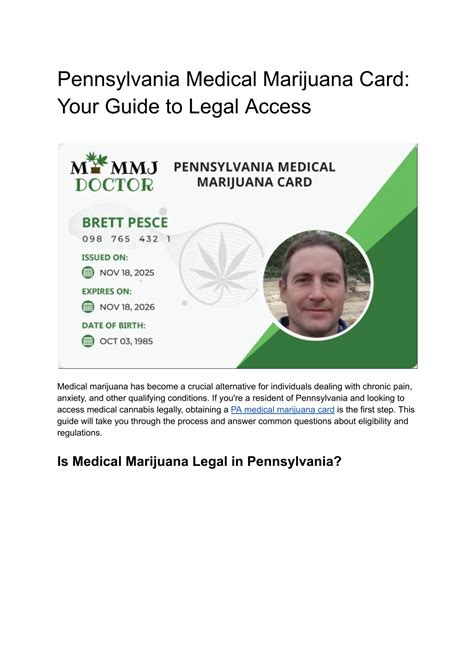 Pa Medical Marijuana Card