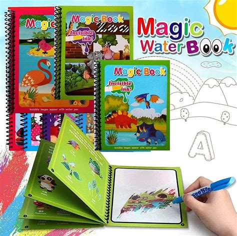 Paint With Water Books Magic Water Painting Book For Kids A4 Size No Mess Coloring With Just Water Single Book Kids Water Reveal Activity Book