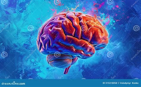 Painting Of A Human Brain Detailed Anatomy Revealed In Vivid Colors