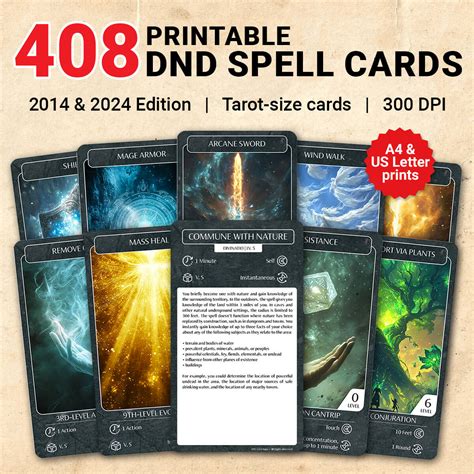 Paladin 2024 Dnd 5E Spell Cards Digital Download D D Spell Cards Etsy