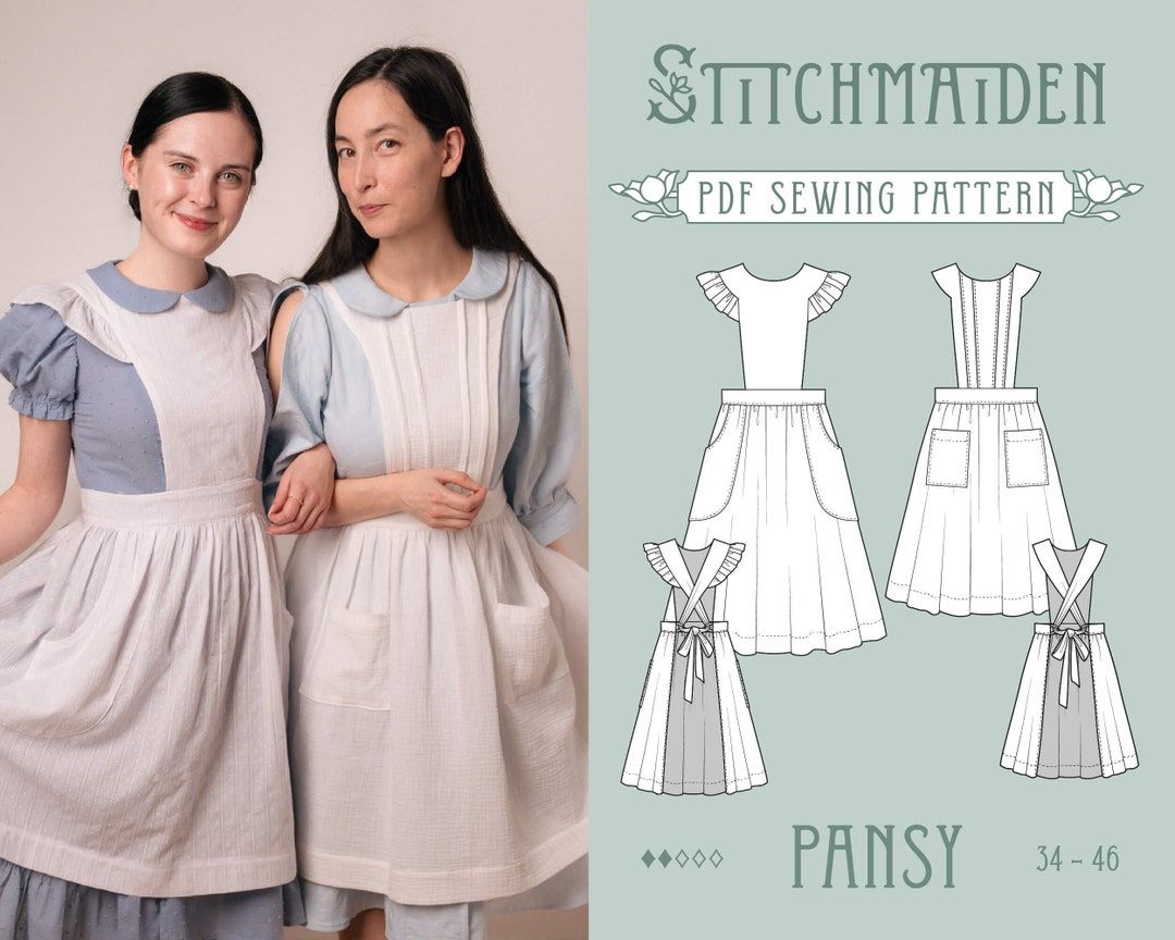 Pansy Apron Eu 34 46 Pdf Sewing Pattern Instant Download A4 Us