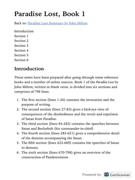 Paradise Lost Summary