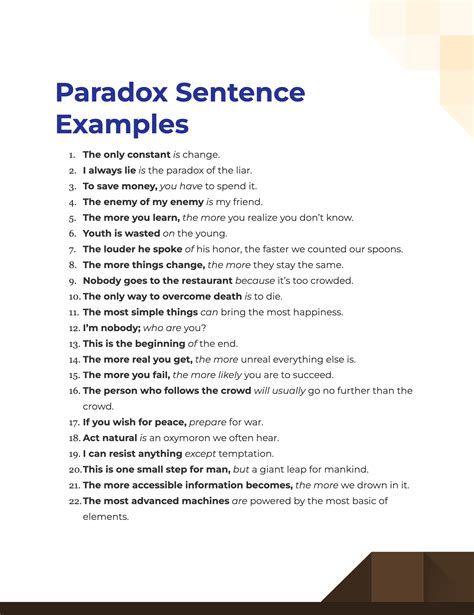 Paradox Sentence 99 Examples Pdf Tips