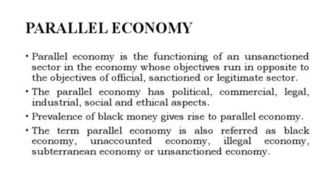 Parallel Economy In India School Of Economics
