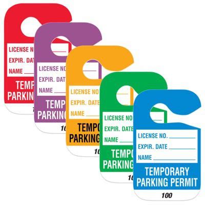 Parking Permit Cardstock Hanging Parking Permits Seton
