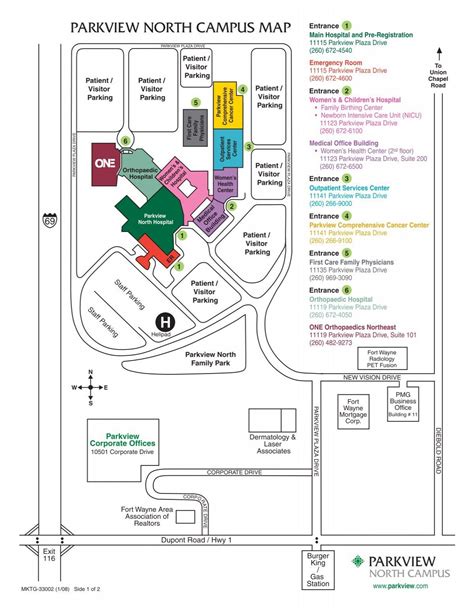 Parkview North Campus Map Parkview North Campus Map