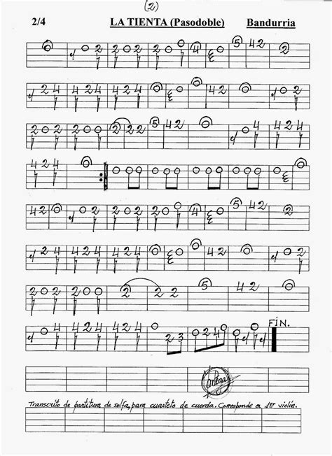 Partituras En Cifra Para Bandurria Y La D De Jos Ortega Laserna Que
