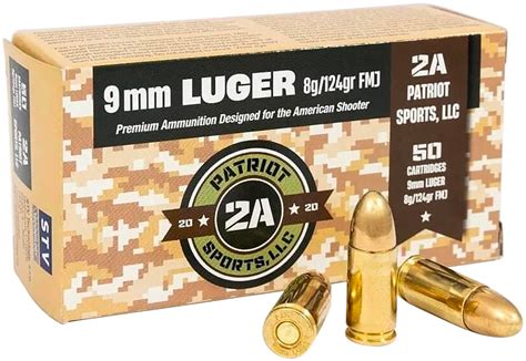 Patriot Sports 9Mm Luger 124Gr Fmj Ammo Black Basin Outdoors
