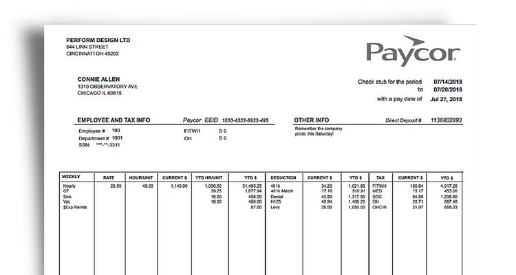 Pay Stub Example See What S Included Paycor