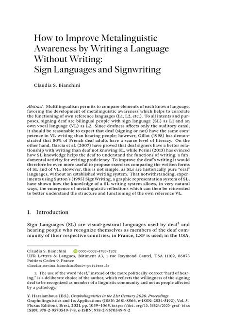 Pdf How To Improve Metalinguistic Awareness By Writing A Language