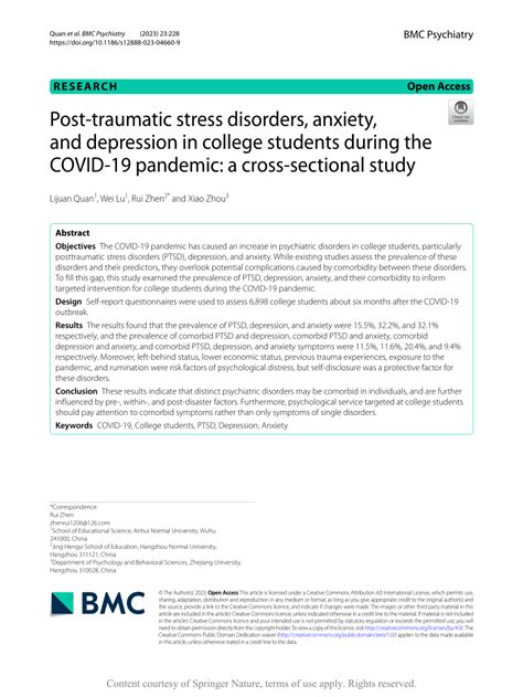 Pdf Post Traumatic Stress Disorders Anxiety And Depression In