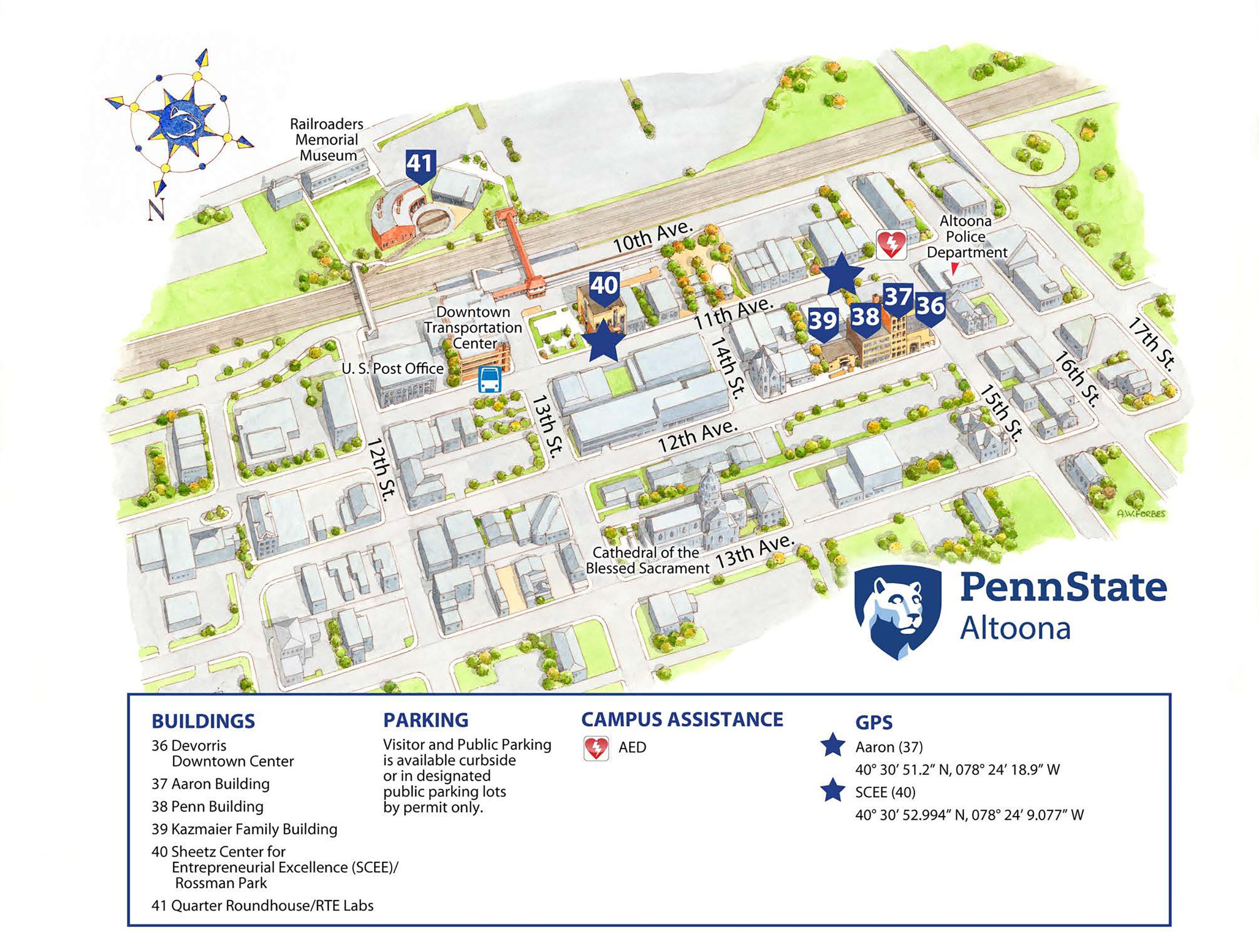 Penn State Campus Map Printable United States Map