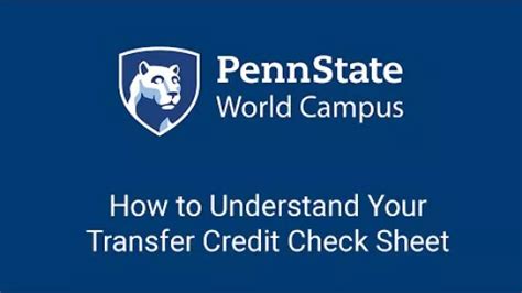 Penn State Transfer Credits Pdf Transferring Credits To Penn State